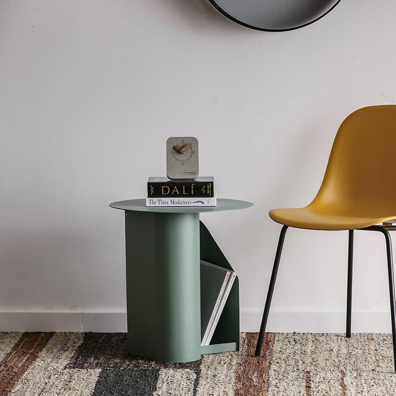 M39 Green Side Table With Side Storage - Miola