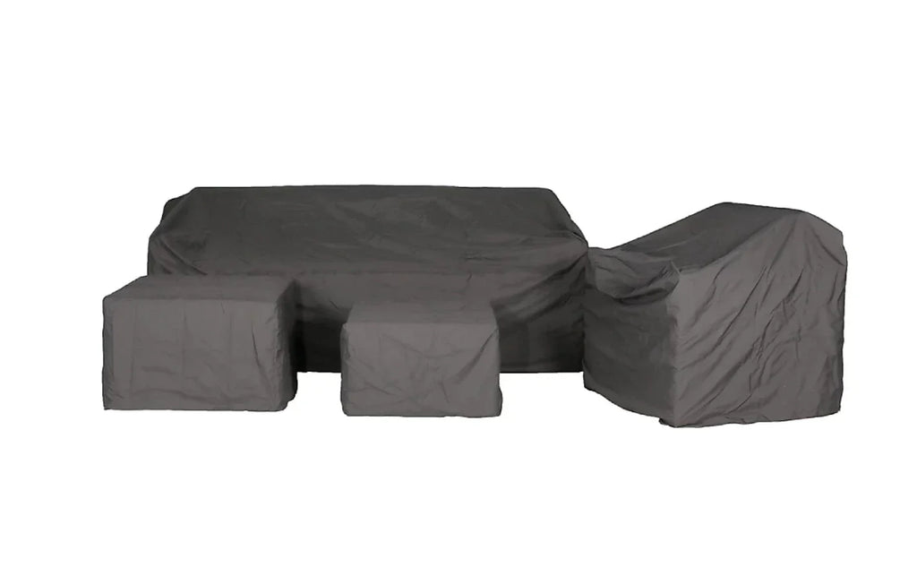 Marbella Grey 5 - Seater Garden Sofa Set with Ottoman and Cover Bundle - Miola
