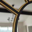 Load image into Gallery viewer, Black &amp; Gold Arched Window Mirror
