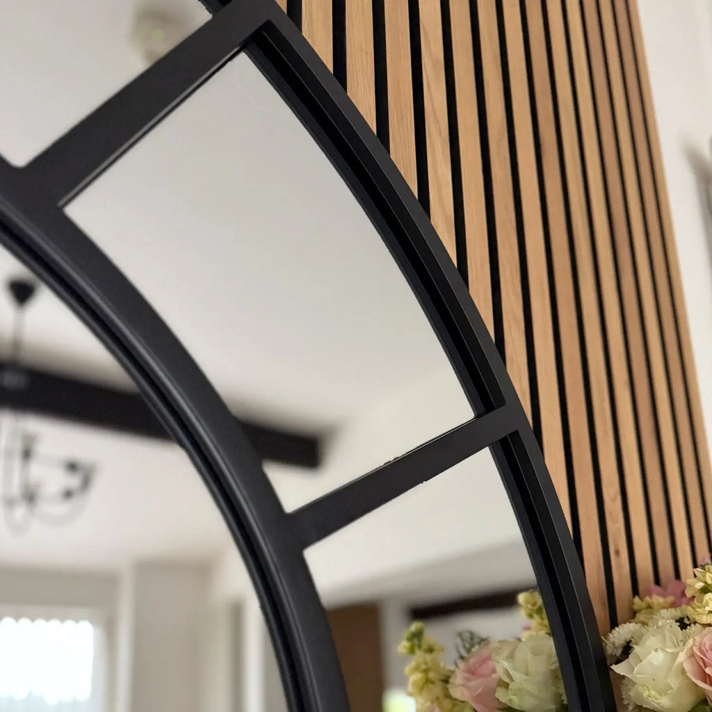 Black Metal Mantel Mirror