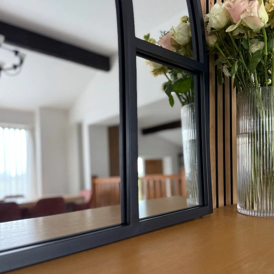 Black Metal Mantel Mirror