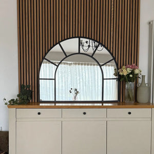 Black Metal Mantel Mirror
