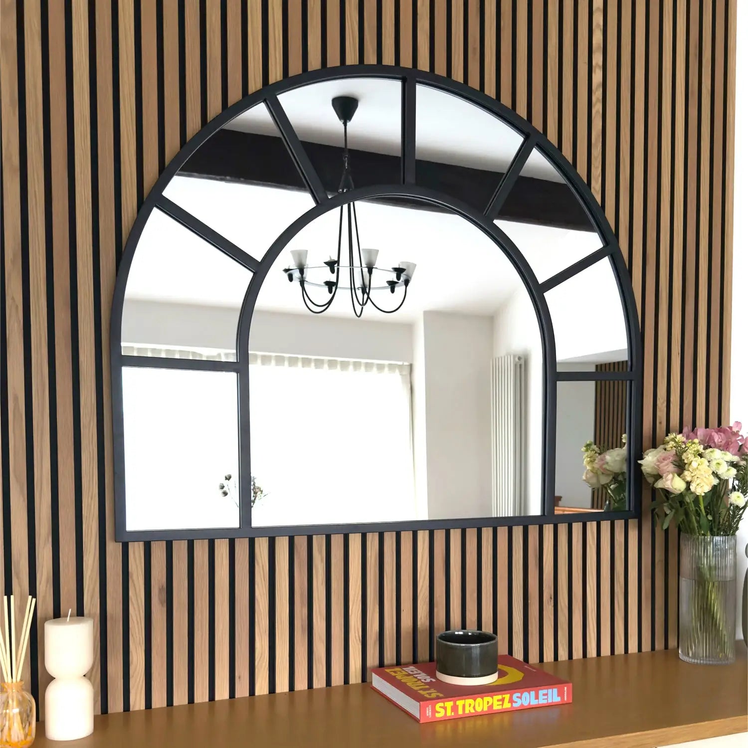 Black Metal Mantel Mirror