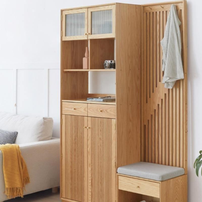 Nidda Oak Shoe Storage With Bench - Miola