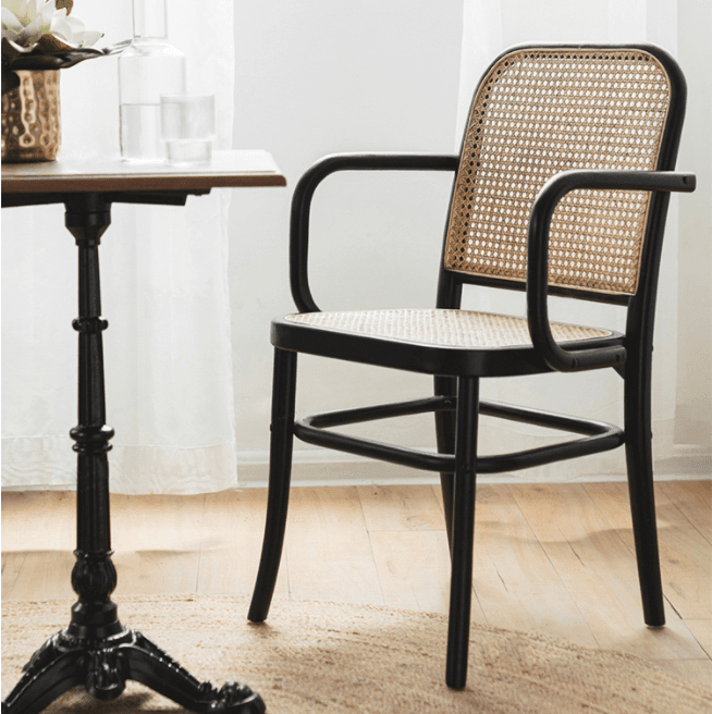 Paris G04 Rattan Dining Chair, Walnut - Miola