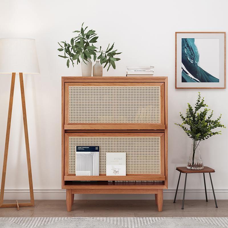 Duo Sideboard, Side Cabinet, Rattan & Wood - Miola