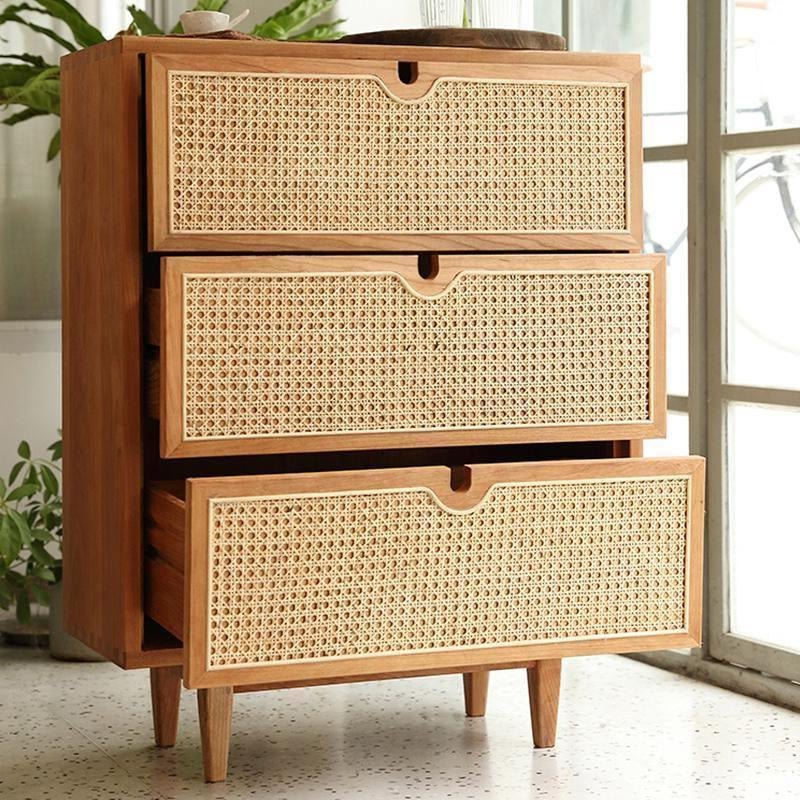 Pavia Chests Of Drawers, Natural Rattan & Oak - Miola