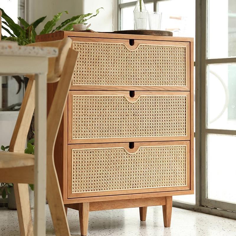 Pavia Chests Of Drawers, Natural Rattan & Oak - Miola