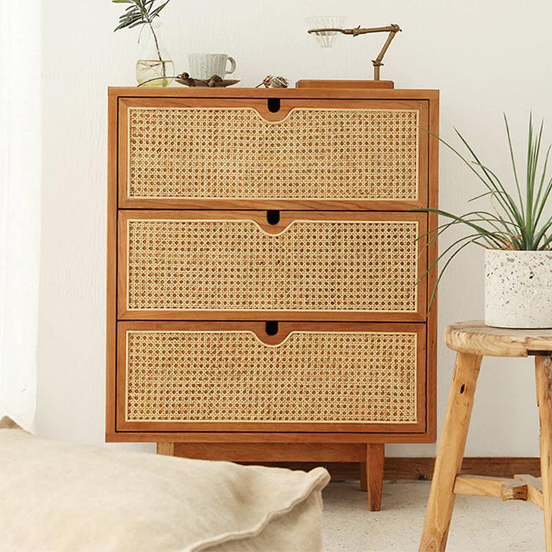 Pavia Chests Of Drawers, Natural Rattan & Oak - Miola