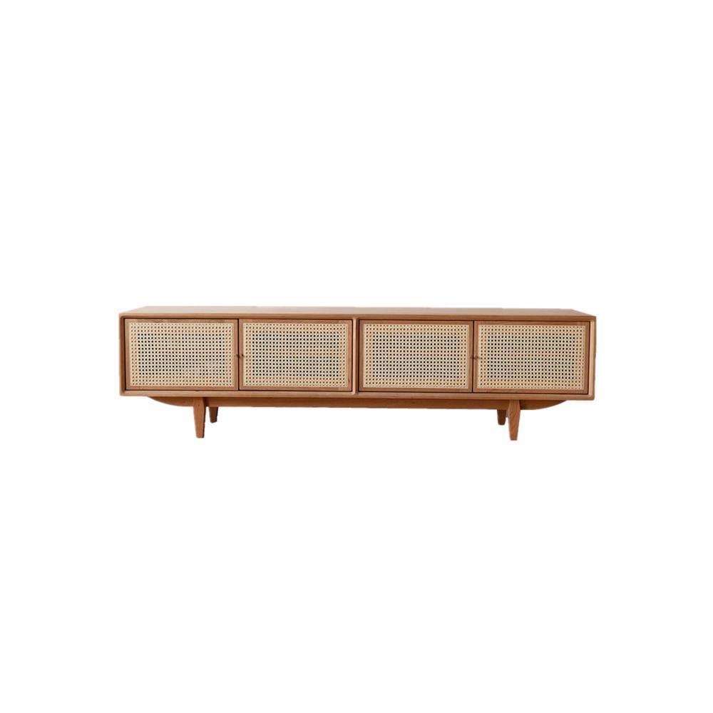 Pavia TV Stand, Rattan & Oak - Miola