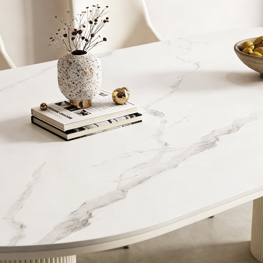 Peru Oval Dining Table, White - Miola