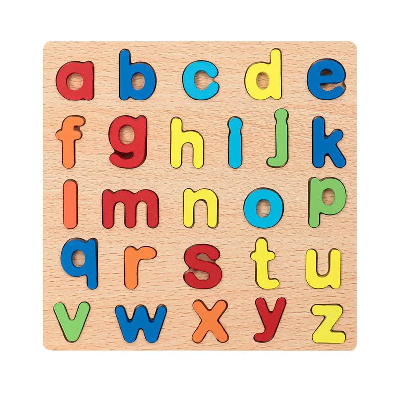 Wooden Colorful Alphabet Number Cognitive Matching Puzzle Kids Toys - Miola