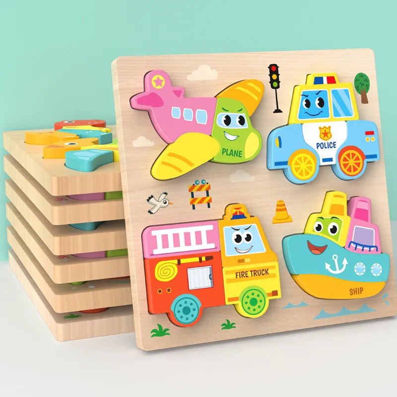 Mengshi Early Education Wooden Puzzle Baby Children Handmade Animal Shaped Gift - Miola