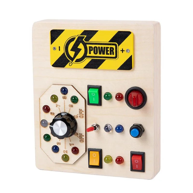 Popular Children's Early Education Wooden Led Light Socket Switch Busy Board Toy - Miola