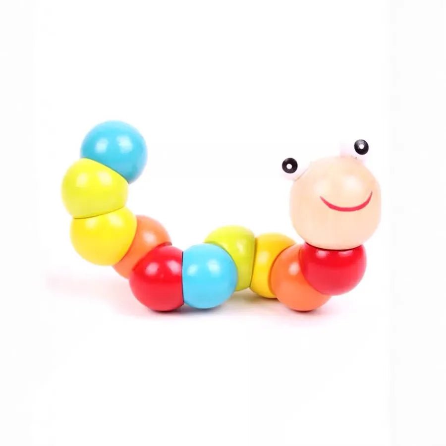 Educational Wooden Colorful Twisty Worm Model Diy Simulation Toy for Children Pr - Miola
