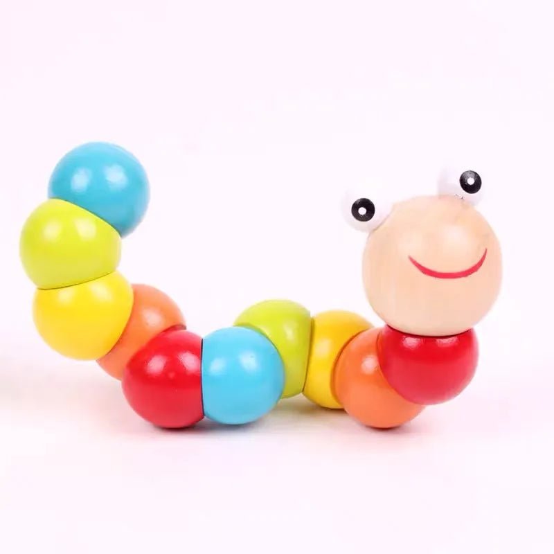 Educational Wooden Colorful Twisty Worm Model Diy Simulation Toy for Children Pr - Miola