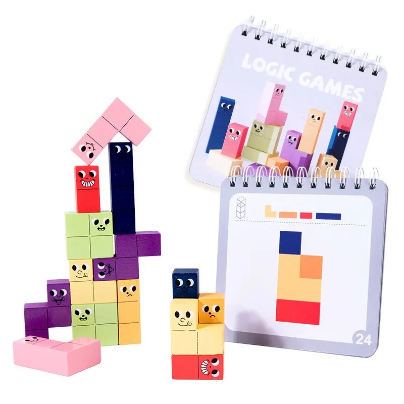 Educational Wooden Geometric Puzzle Blocks Children's Early Learning Space Assem - Miola