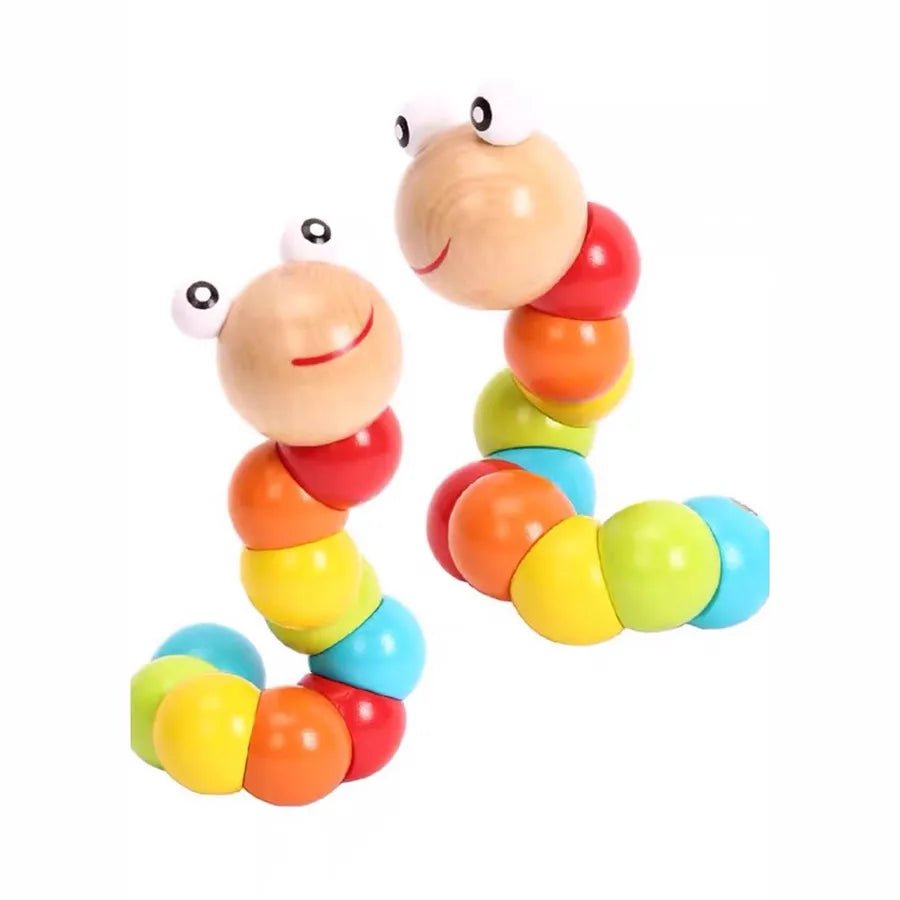 Educational Wooden Colorful Twisty Worm Model Diy Simulation Toy for Children Pr - Miola
