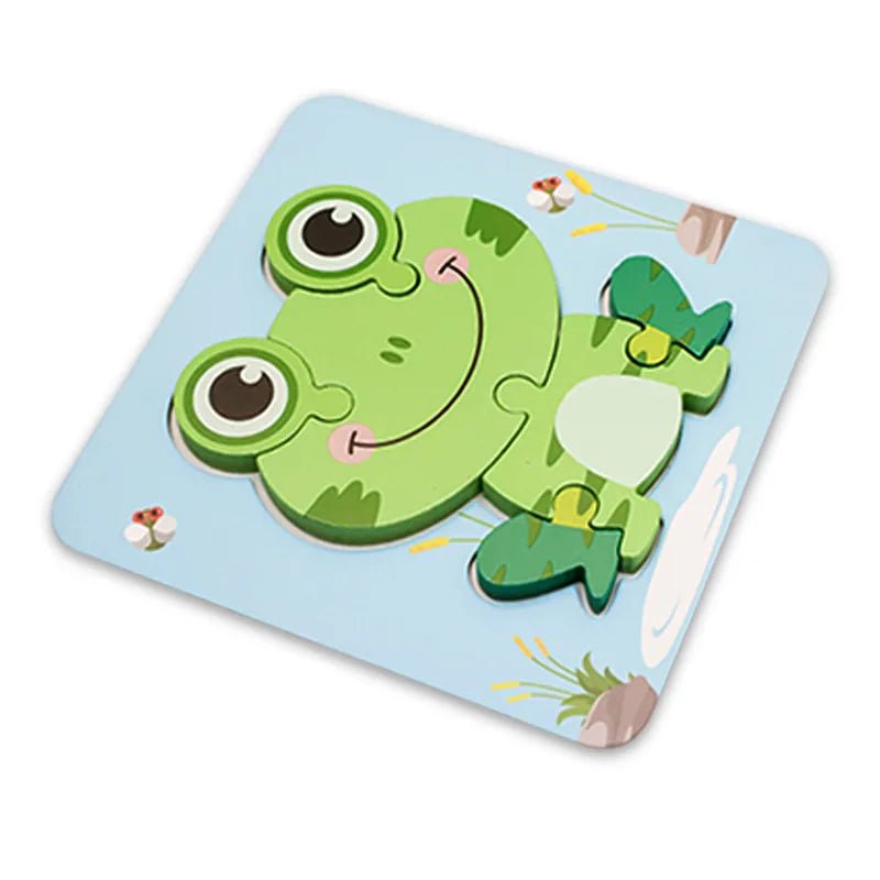 Children's Cartoon 3d Wooden Puzzle Educational Cognitive Animal Enrichment Toy - Miola