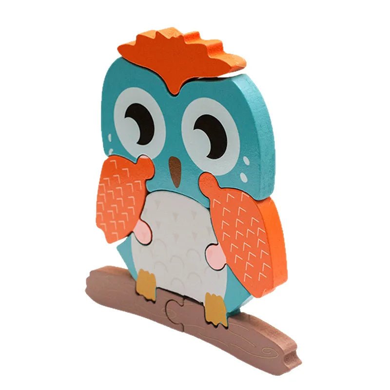 Children's Cartoon 3d Wooden Puzzle Educational Cognitive Animal Enrichment Toy - Miola