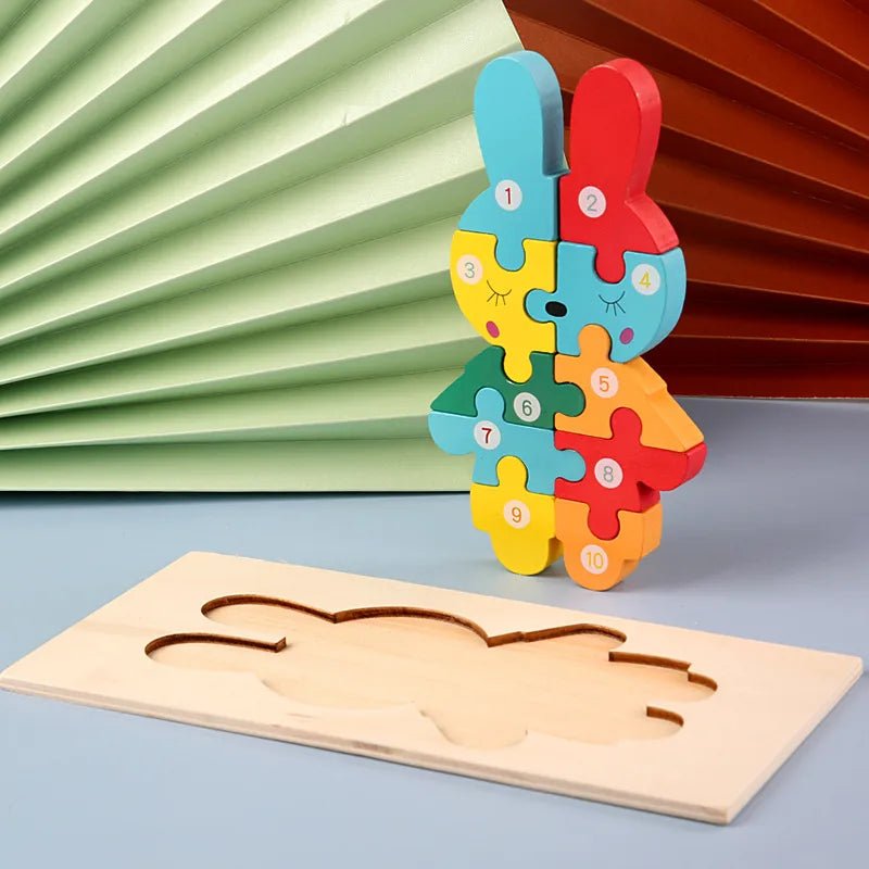3d Wooden Dinosaur Puzzle Early Education Toys for Kids Assembly Building Blocks - Miola