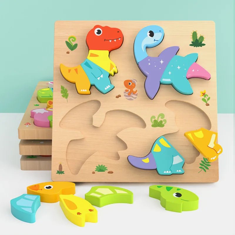 Mengshi Early Education Wooden Puzzle Baby Children Handmade Animal Shaped Gift - Miola