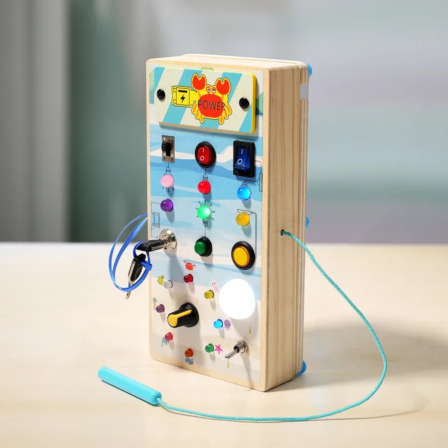 Popular Children's Early Education Wooden Led Light Socket Switch Busy Board Toy - Miola