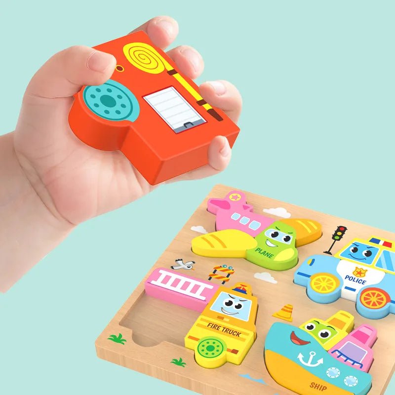 Mengshi Early Education Wooden Puzzle Baby Children Handmade Animal Shaped Gift - Miola