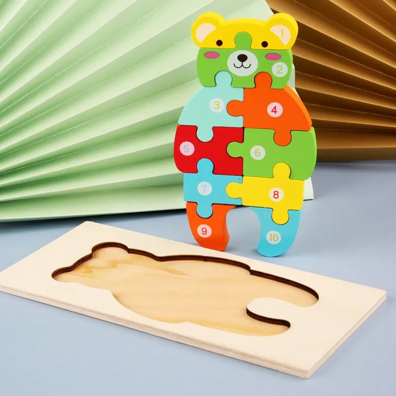 3d Wooden Dinosaur Puzzle Early Education Toys for Kids Assembly Building Blocks - Miola
