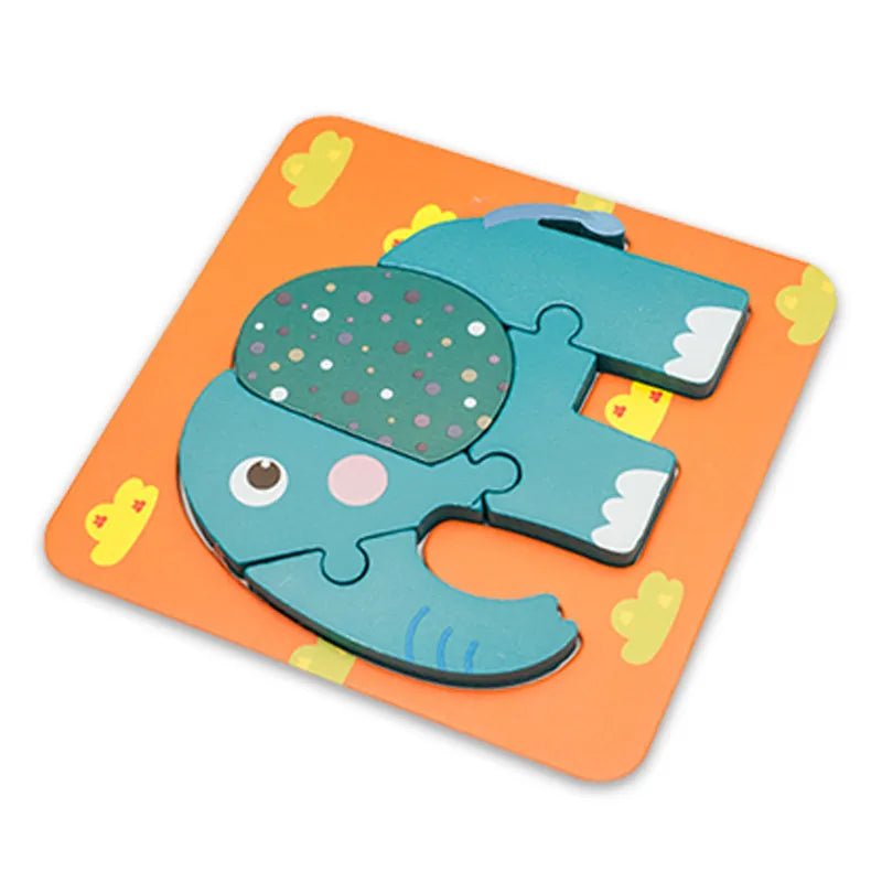 Children's Cartoon 3d Wooden Puzzle Educational Cognitive Animal Enrichment Toy - Miola