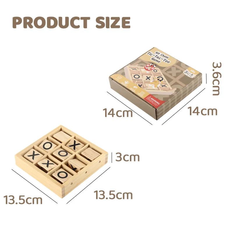 Educational Wooden Xoxo Checkers Game for Kids Fun Interactive Dual Player Chall - Miola