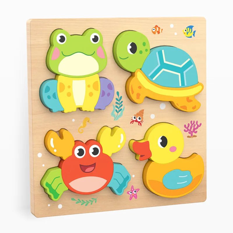 Mengshi Early Education Wooden Puzzle Baby Children Handmade Animal Shaped Gift - Miola