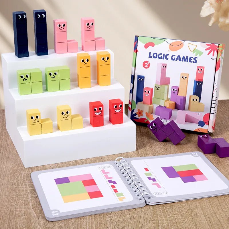 Educational Wooden Geometric Puzzle Blocks Children's Early Learning Space Assem - Miola
