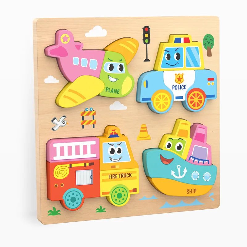Mengshi Early Education Wooden Puzzle Baby Children Handmade Animal Shaped Gift - Miola