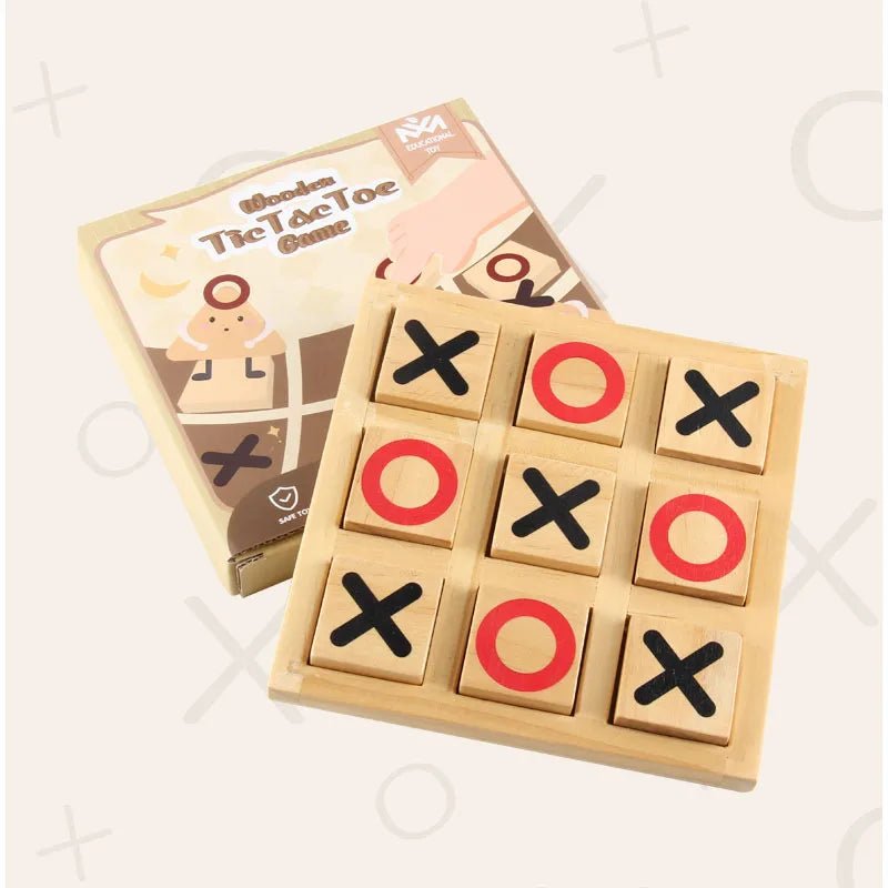 Educational Wooden Xoxo Checkers Game for Kids Fun Interactive Dual Player Chall - Miola