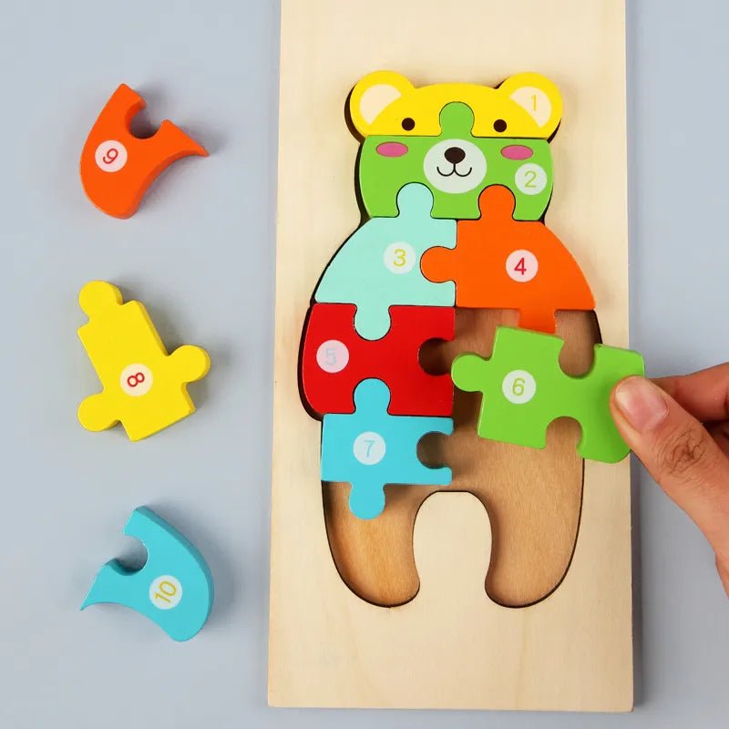 3d Wooden Dinosaur Puzzle Early Education Toys for Kids Assembly Building Blocks - Miola