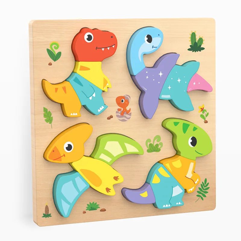 Mengshi Early Education Wooden Puzzle Baby Children Handmade Animal Shaped Gift - Miola