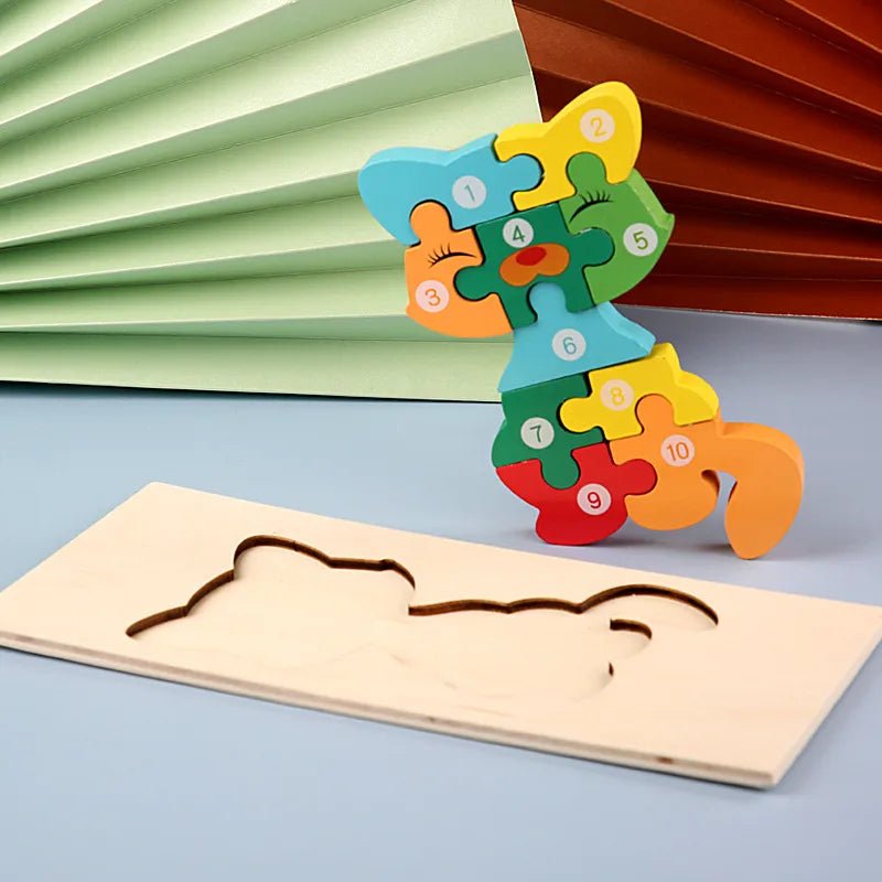 3d Wooden Dinosaur Puzzle Early Education Toys for Kids Assembly Building Blocks - Miola