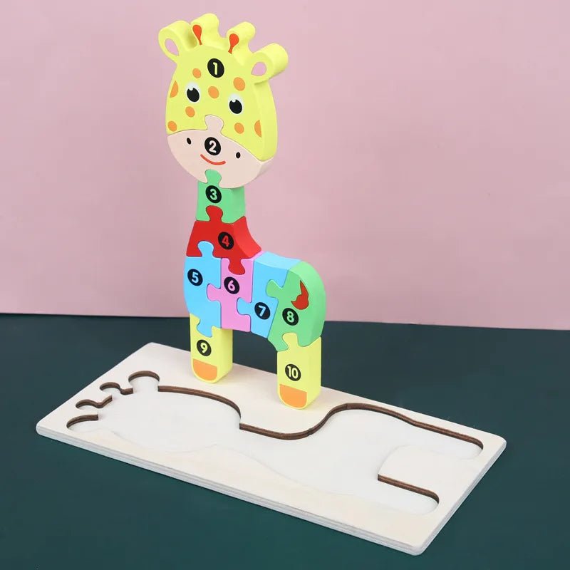 3d Wooden Dinosaur Puzzle Early Education Toys for Kids Assembly Building Blocks - Miola