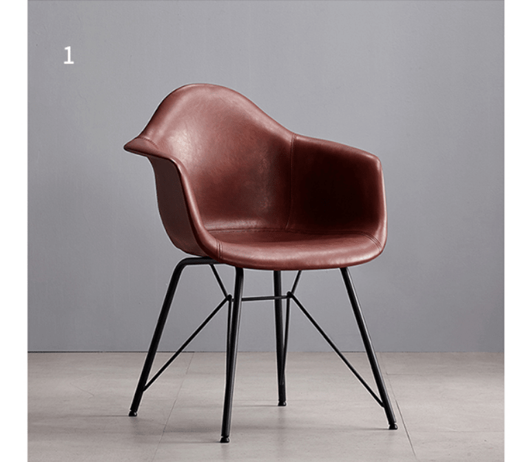 A Set of 2 Bobby Dining Chairs, Distressed Leather - Miola