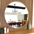Extra Large Round Gold Metal Mirror - Miola