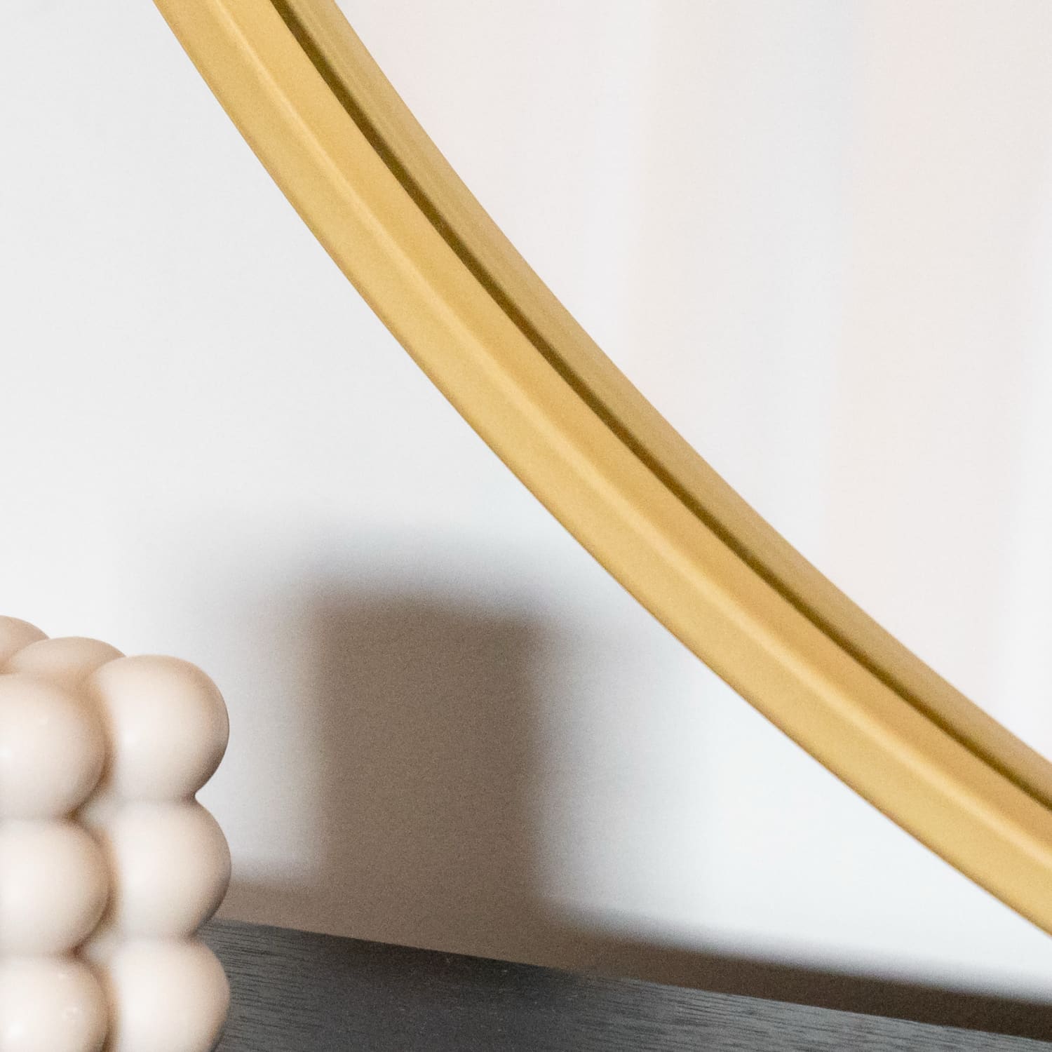 Large Round Gold Metal Mirror