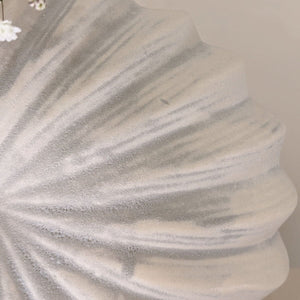 White Textured Shell Decorative Vase