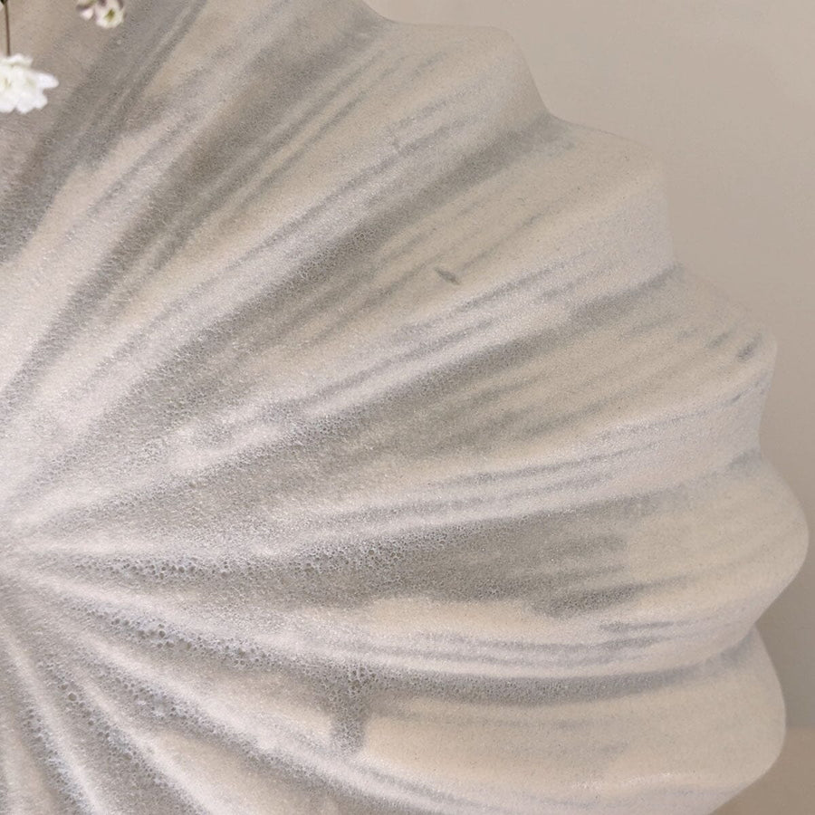 White Textured Shell Decorative Vase