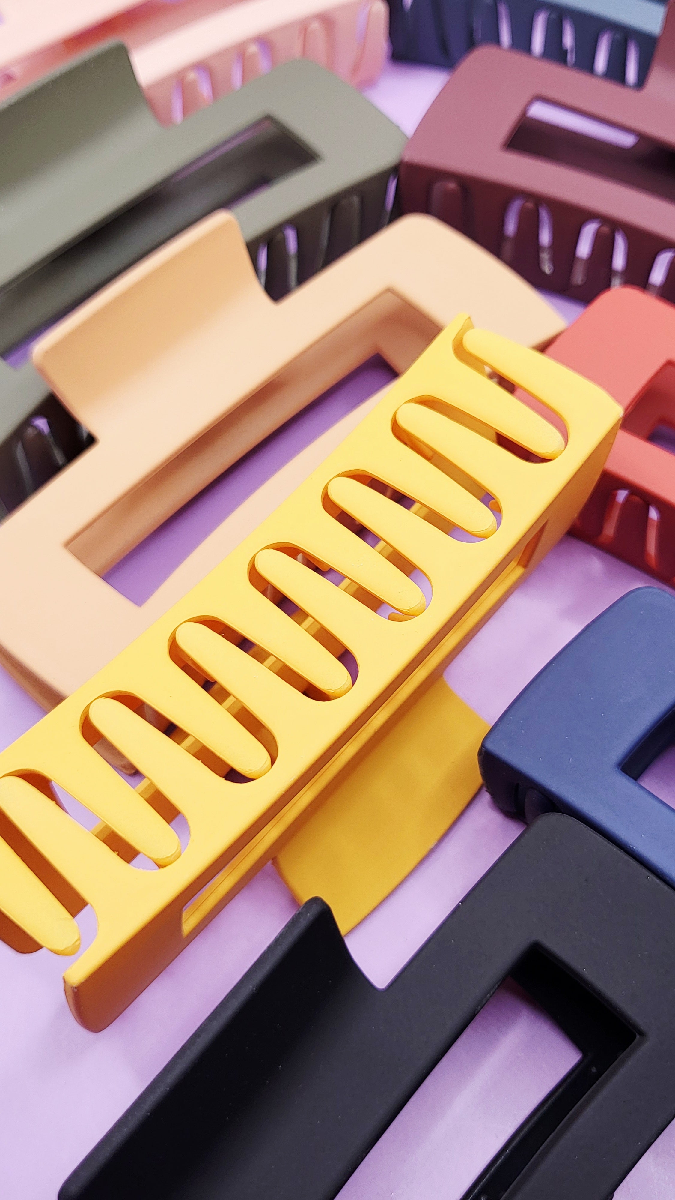 Bold Block Colour Hair Clamps Pack of 12