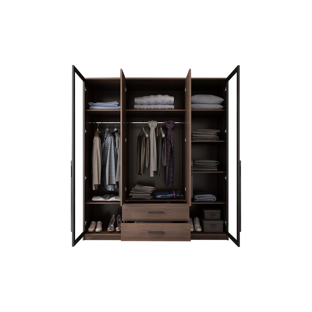 Sanders Wardrobe, Wooden & Black - Miola