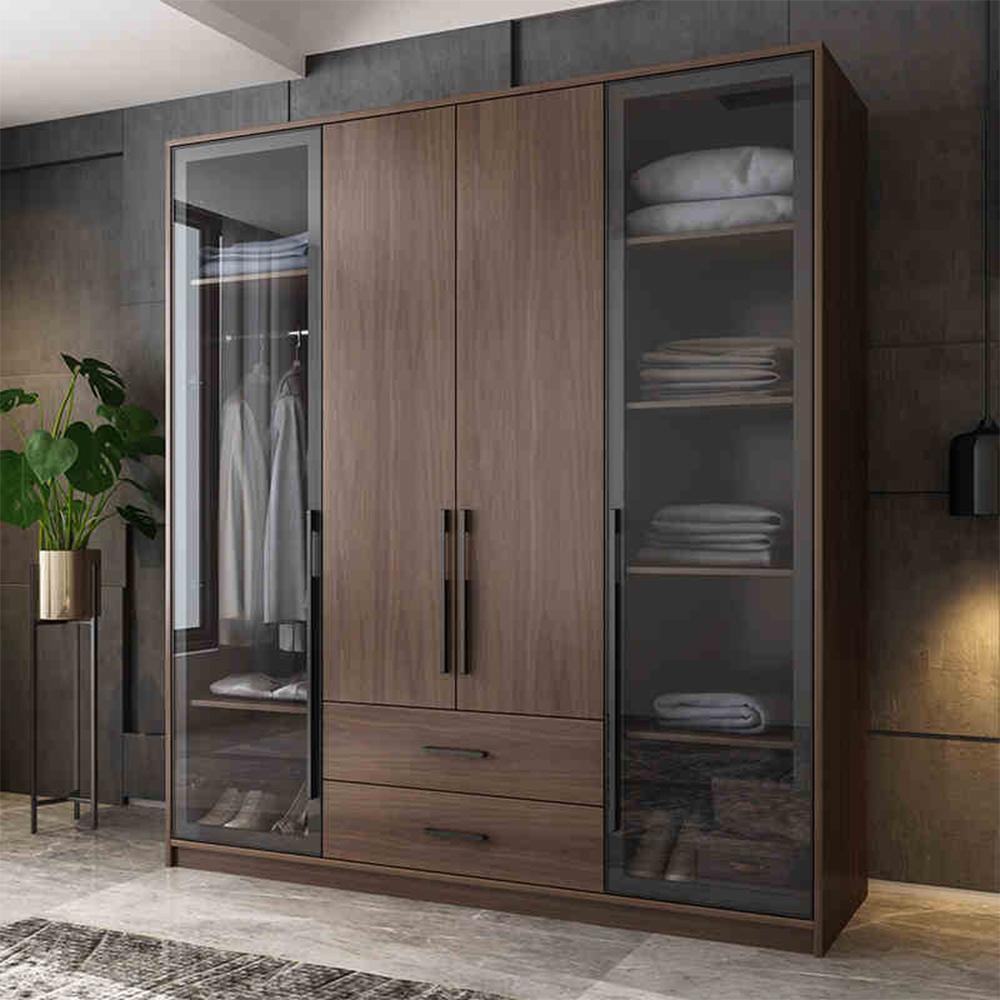 Sanders Wardrobe, Wooden & Black - Miola