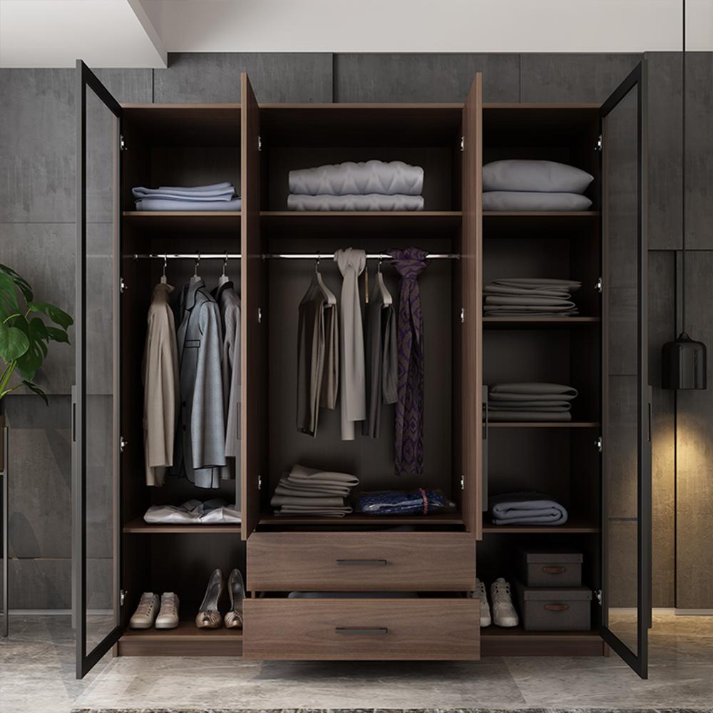 Sanders Wardrobe, Wooden & Black - Miola