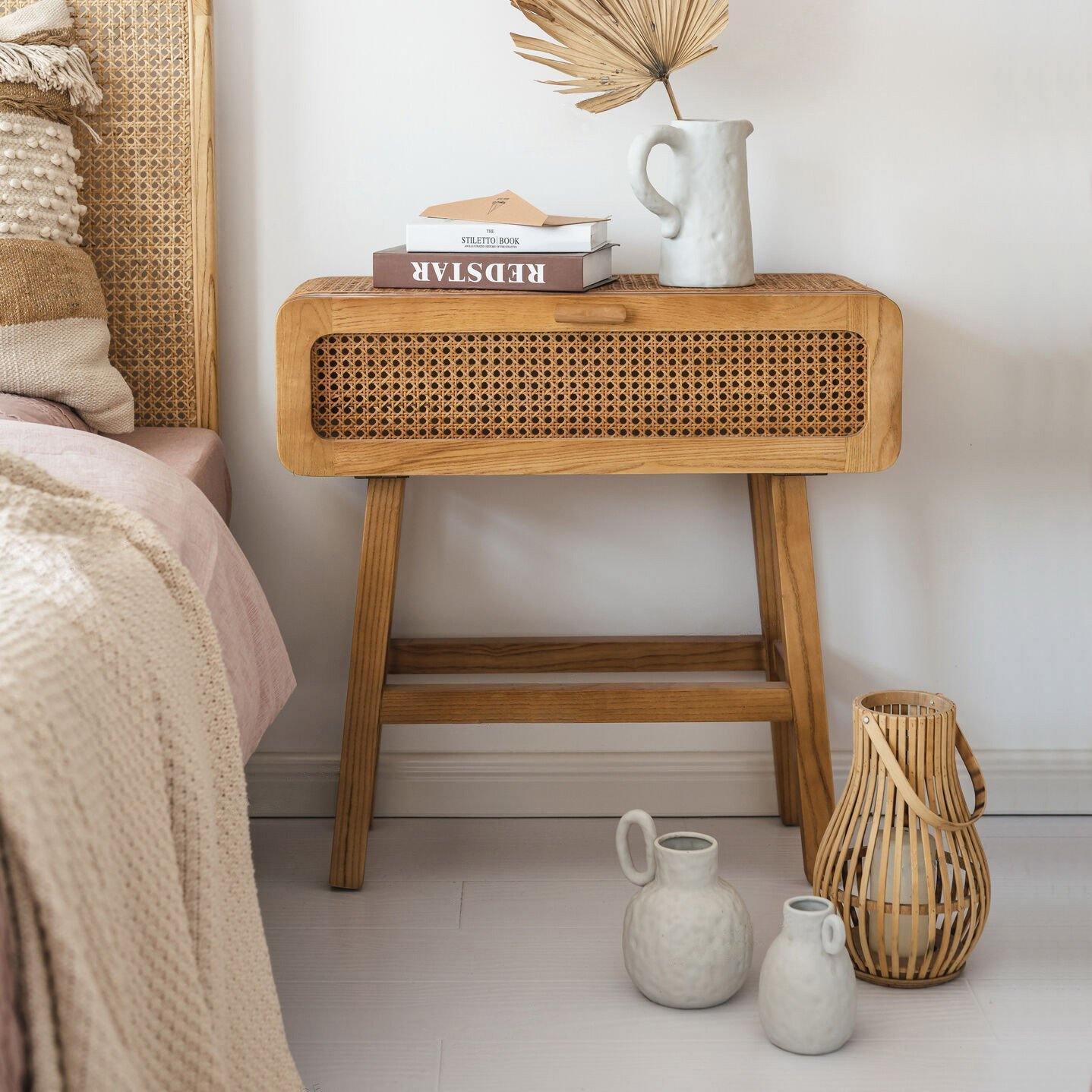 Saul Rattan Side Table, Bedside Table - Miola