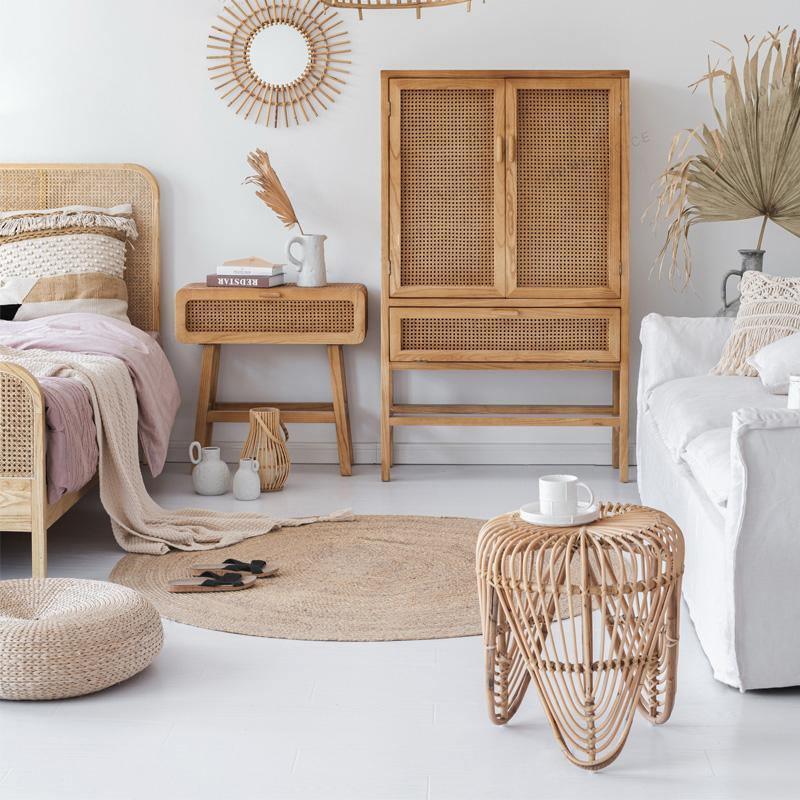 Saul Rattan Side Table, Bedside Table - Miola